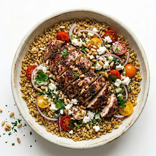 Sumac Chicken With Garlic Scented Freekeh